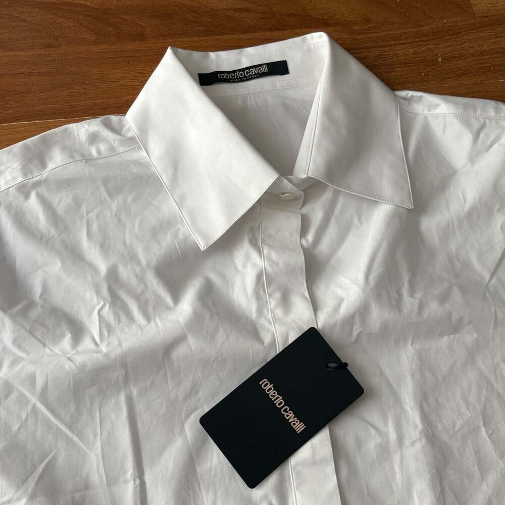Roberto Cavalli Woman Uniform Regular Shirt White Size 46